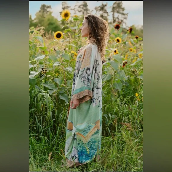 I Paint My Dream Van Gogh Opera Duster Kimono Robe - Picture 5 of 14